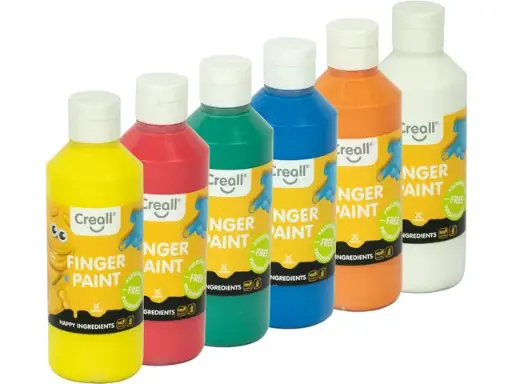 [SP-07835] Vingerverf "creall happy" - 6 kleuren - fles à 250 ml